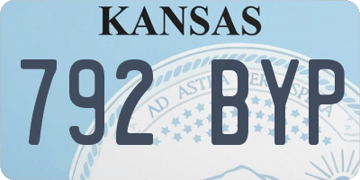 KS license plate 792BYP