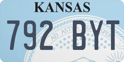 KS license plate 792BYT