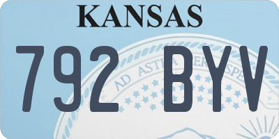 KS license plate 792BYV