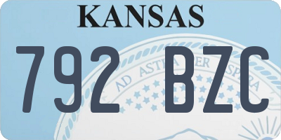 KS license plate 792BZC