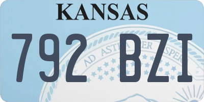 KS license plate 792BZI
