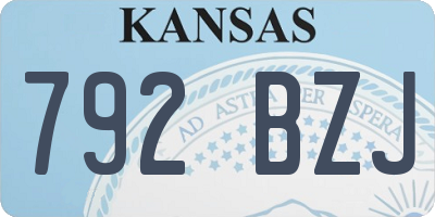 KS license plate 792BZJ