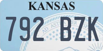 KS license plate 792BZK