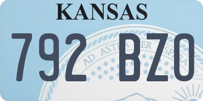 KS license plate 792BZO