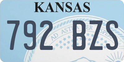 KS license plate 792BZS