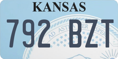 KS license plate 792BZT