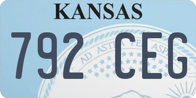 KS license plate 792CEG