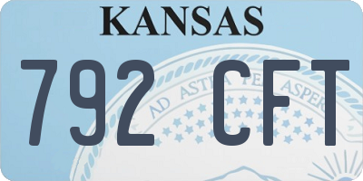 KS license plate 792CFT