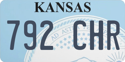 KS license plate 792CHR