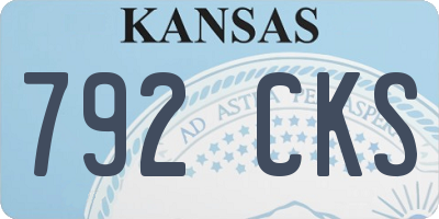 KS license plate 792CKS