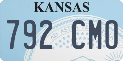 KS license plate 792CMO