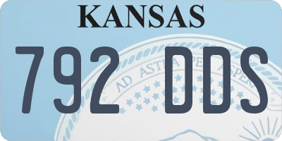 KS license plate 792DDS