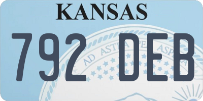KS license plate 792DEB
