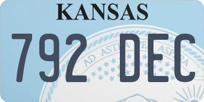 KS license plate 792DEC