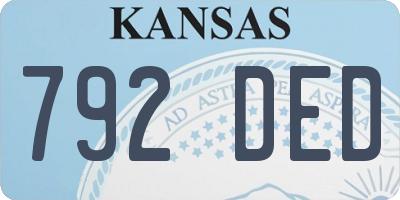 KS license plate 792DED