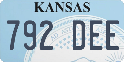 KS license plate 792DEE