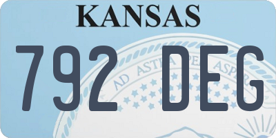 KS license plate 792DEG