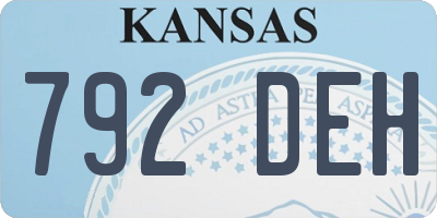 KS license plate 792DEH
