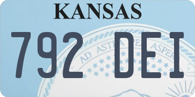 KS license plate 792DEI