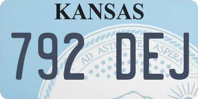 KS license plate 792DEJ