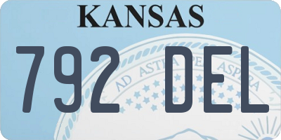 KS license plate 792DEL