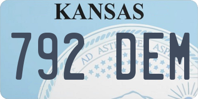 KS license plate 792DEM