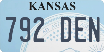 KS license plate 792DEN