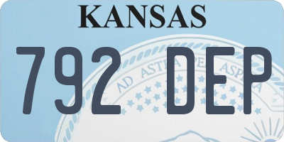 KS license plate 792DEP