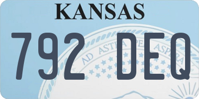 KS license plate 792DEQ