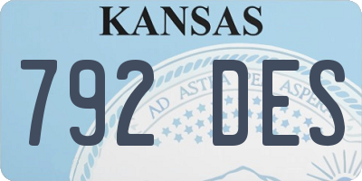 KS license plate 792DES