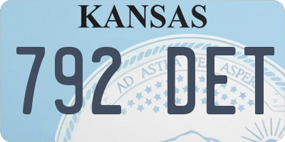 KS license plate 792DET