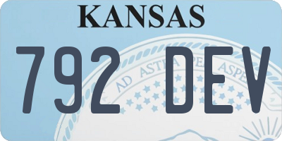 KS license plate 792DEV