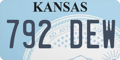 KS license plate 792DEW
