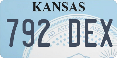 KS license plate 792DEX