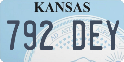 KS license plate 792DEY
