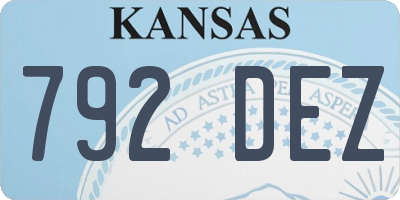 KS license plate 792DEZ