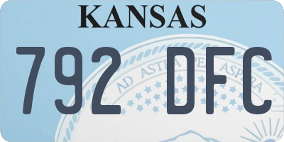 KS license plate 792DFC