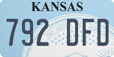 KS license plate 792DFD