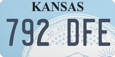 KS license plate 792DFE
