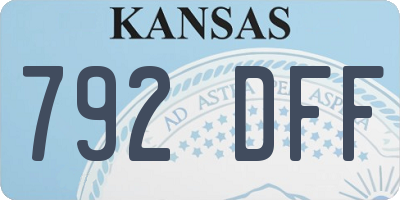 KS license plate 792DFF