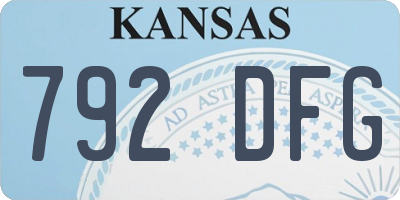KS license plate 792DFG