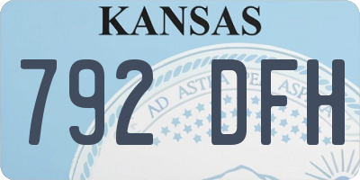 KS license plate 792DFH