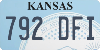KS license plate 792DFI