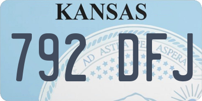 KS license plate 792DFJ