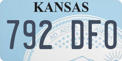 KS license plate 792DFO