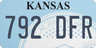 KS license plate 792DFR