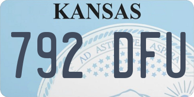 KS license plate 792DFU