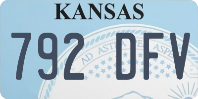 KS license plate 792DFV