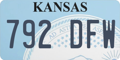KS license plate 792DFW