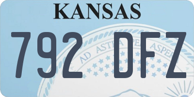 KS license plate 792DFZ